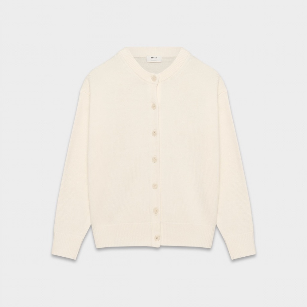 Wilfred Ivory Button-Up Cardigan Wool/Cashmere Blend